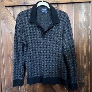 Abercrombie & Fitch S Men’s 3-Button Long Sleeve Sweater Polo Shirt Cotton NWOT
